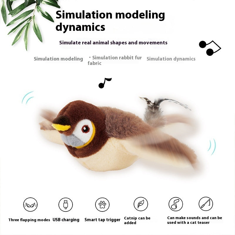Interactive Flapping Bird Plush Cat Toy from MotivePets for pet comfort, care and everyday use