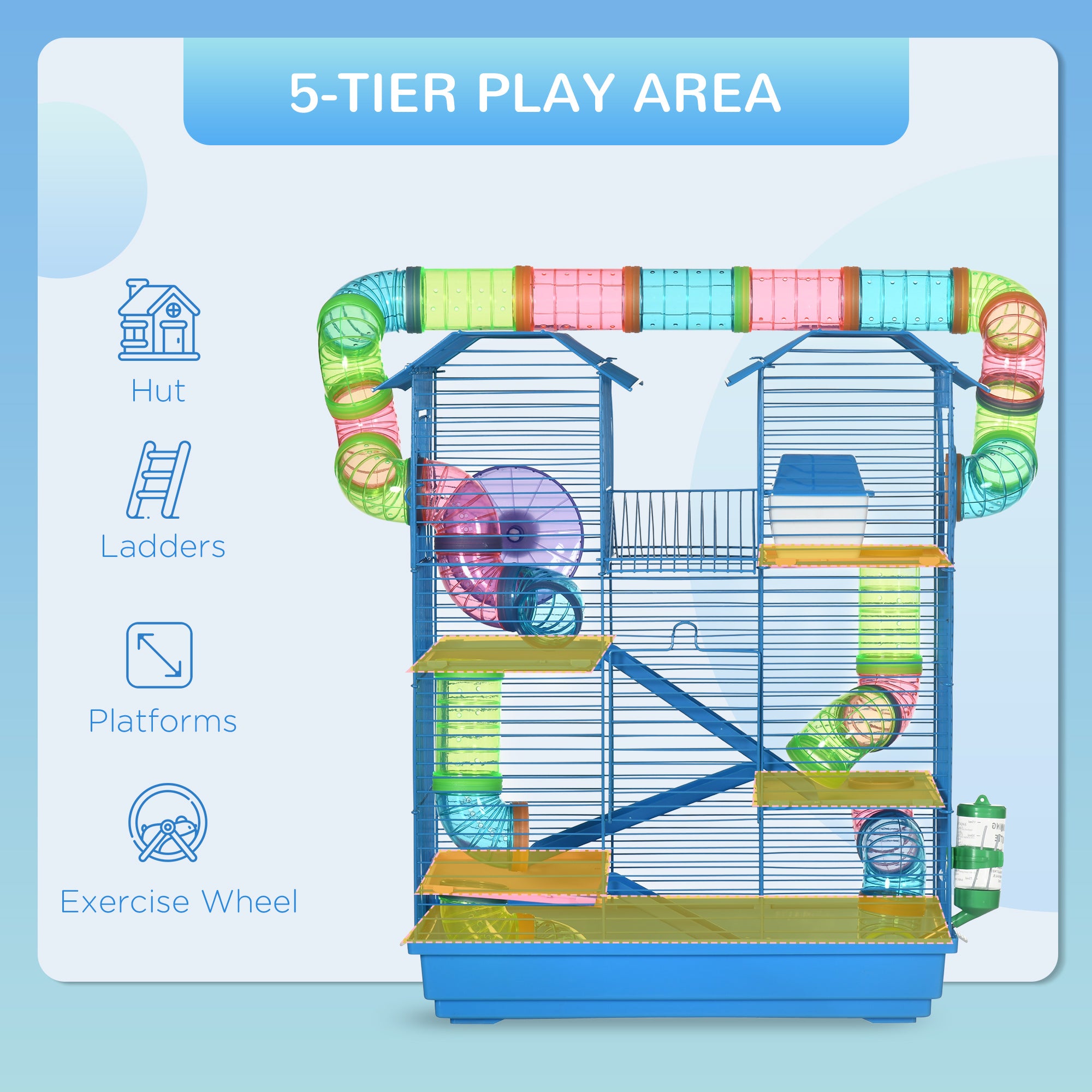 Hamster Cage, 5 Tier Carrier Habitat from MotivePets for pet comfort, care and everyday use