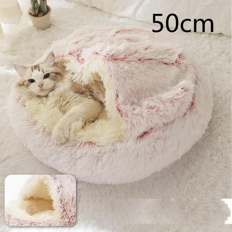 2-in-1 Ultra-Plush Round Cave Bed from MotivePets for pet comfort, care and everyday use