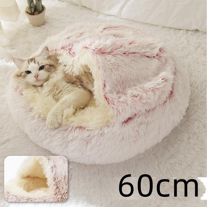 2-in-1 Ultra-Plush Round Cave Bed from MotivePets for pet comfort, care and everyday use