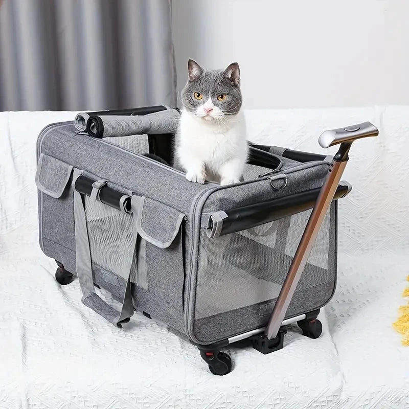 Extra Large Foldable Pet Trolley Carrier - Detachable Travel Bag, 44×60×39cm, 4 Colours from MotivePets for pet comfort, care and everyday use