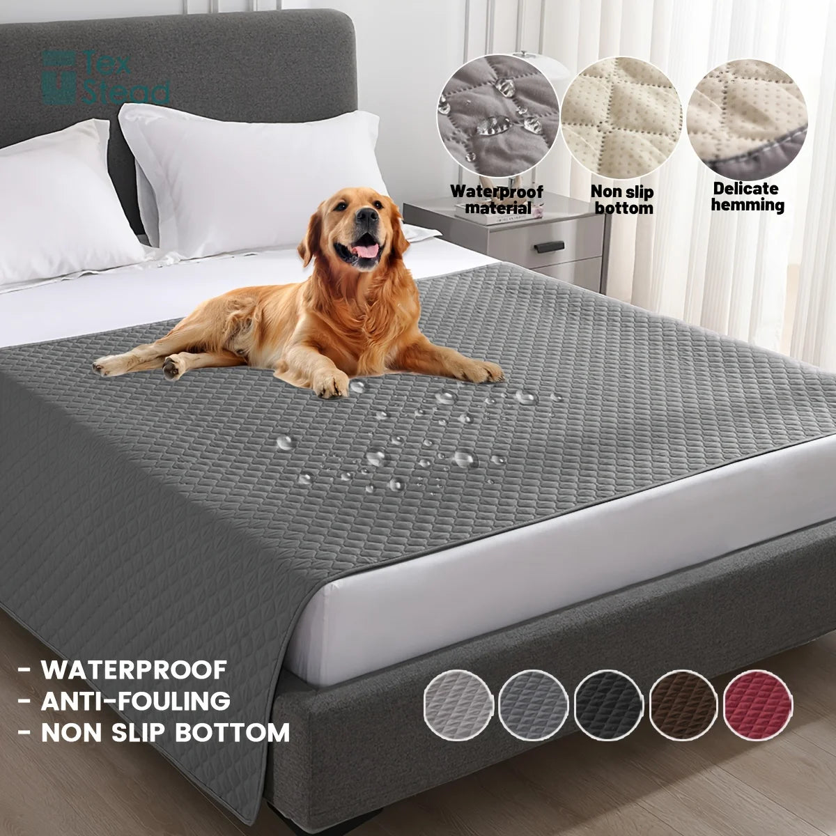 Waterproof Pet Blanket & Bed Cover - Non-Slip PU Mat for Sofa, Car & Furniture, 7 Sizes from MotivePets for pet comfort, care and everyday use