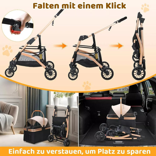 2-in-1 Foldable Pet Stroller & Transport Box - 360° Wheels, Up to 40kg, for Dogs & Cats from MotivePets for pet comfort, care and everyday use