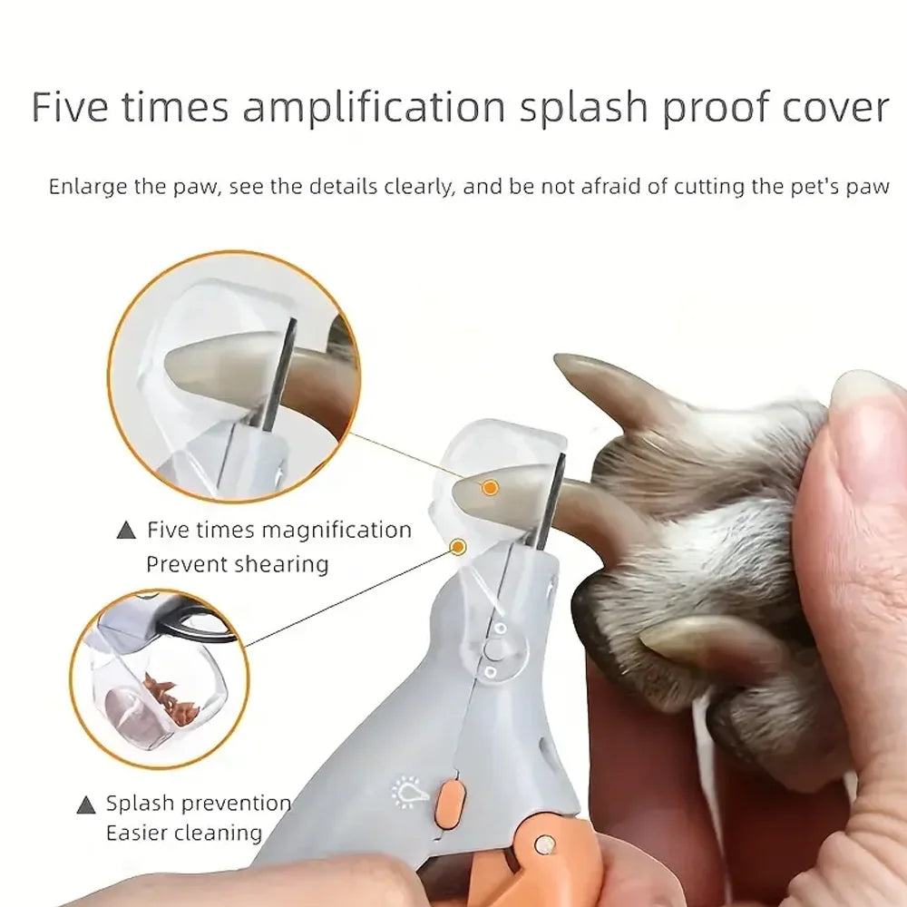 Dual-Sided Pet Nail Clippers - LED Light & 5x Magnification for Cats & Dogs from MotivePets for pet comfort, care and everyday use