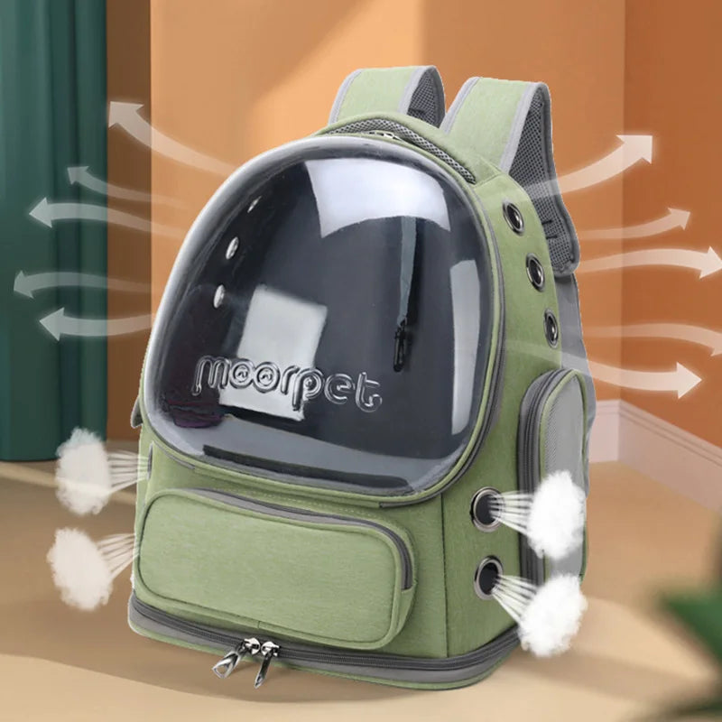 Transparent Pet Carrier Backpack - Breathable Travel Bag for Cats & Small Dogs from MotivePets for pet comfort, care and everyday use