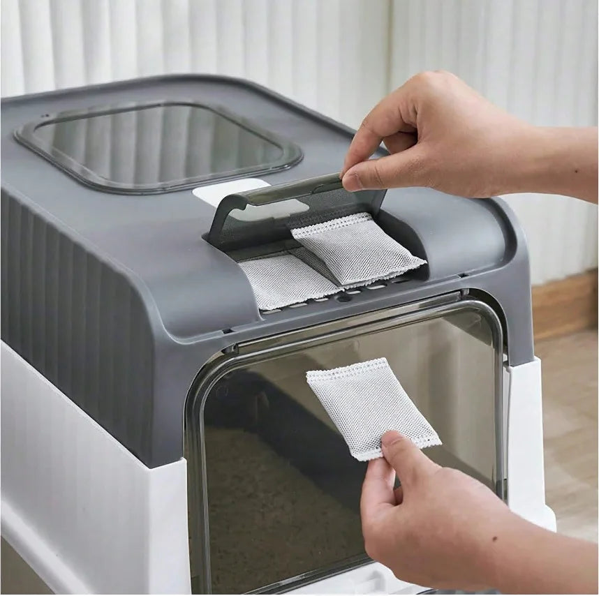 Enclosed Cat Litter Box - XL with Removable Tray & Bag Holder from MotivePets for pet comfort, care and everyday use