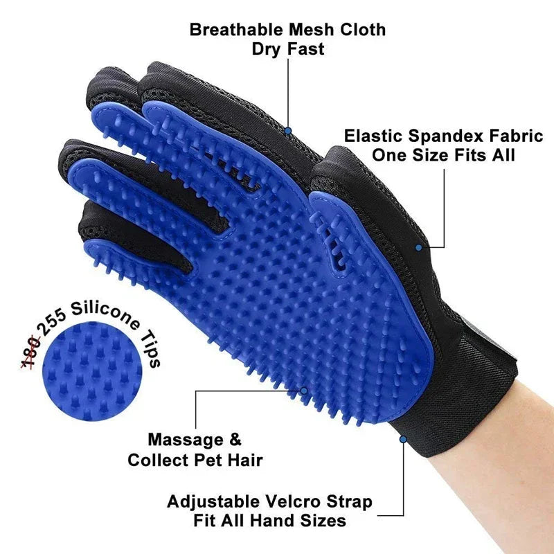 Silicone Pet Grooming Gloves - Gentle Massage, Hair Removal for Cats & Dogs from MotivePets for pet comfort, care and everyday use