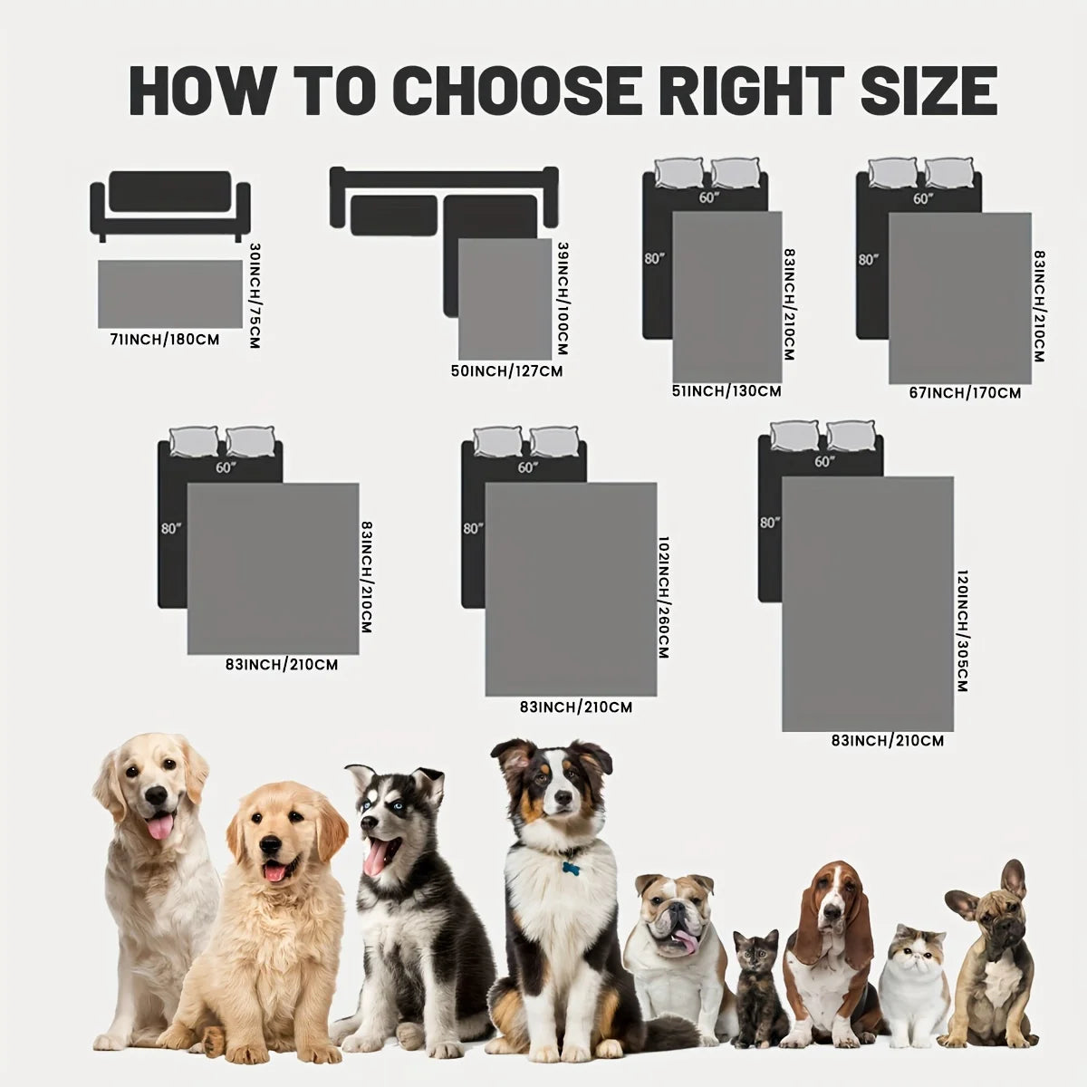 Waterproof Pet Blanket & Bed Cover - Non-Slip PU Mat for Sofa, Car & Furniture, 7 Sizes from MotivePets for pet comfort, care and everyday use