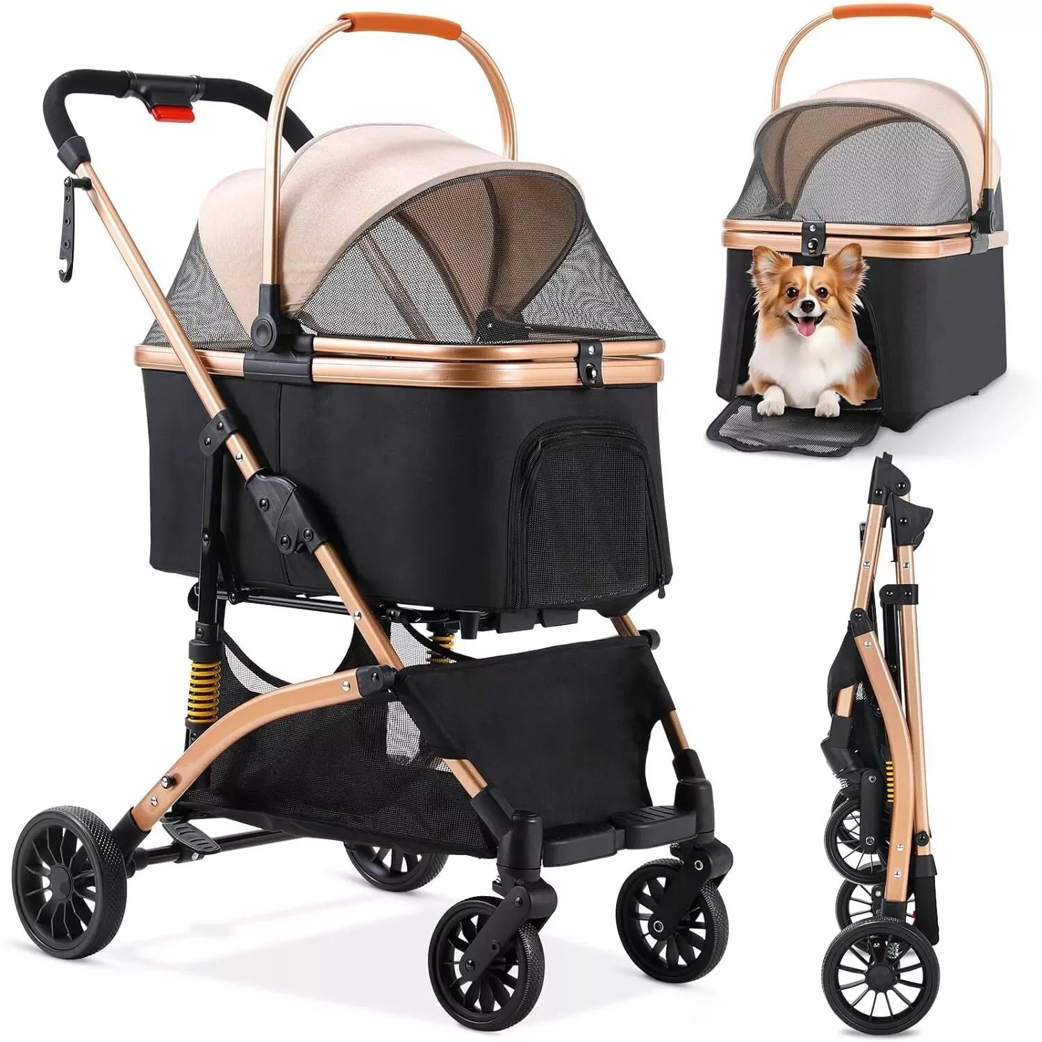 2-in-1 Foldable Pet Stroller & Transport Box - 360° Wheels, Up to 40kg, for Dogs & Cats from MotivePets for pet comfort, care and everyday use