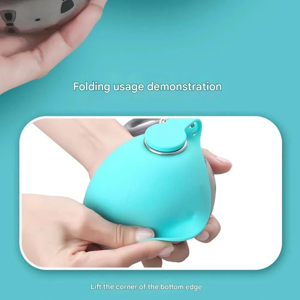 Portable Dog Water Bottle - 285ml Stainless Steel, Leak-Proof, Silicone Bowl from MotivePets for pet comfort, care and everyday use