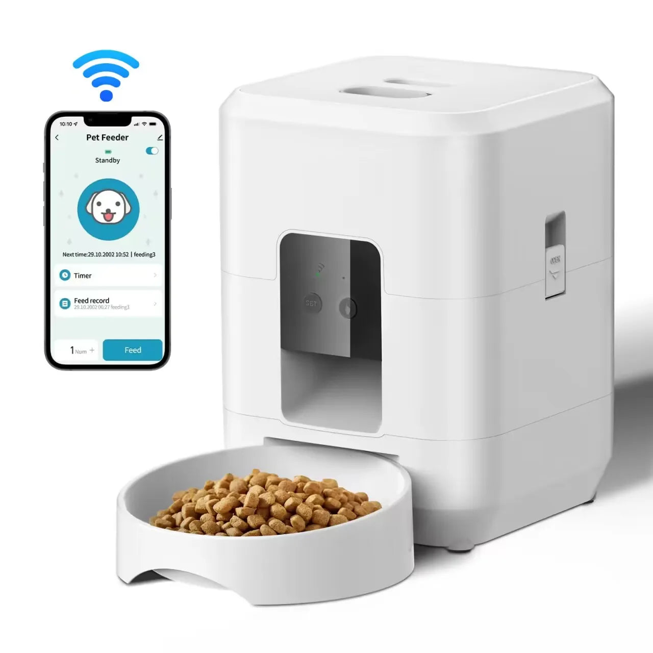 Smart Automatic Pet Feeder - WiFi & Button Control, Portion Control for Cats & Dogs from MotivePets for pet comfort, care and everyday use