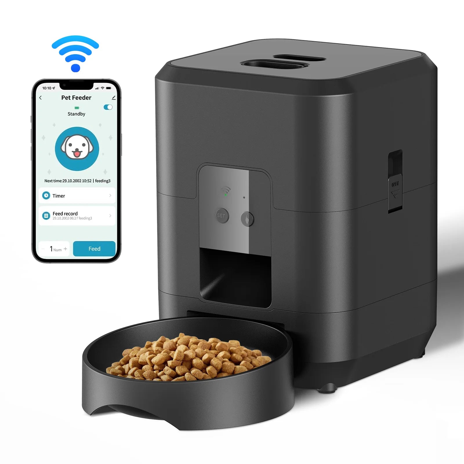 Smart Automatic Pet Feeder - WiFi & Button Control, Portion Control for Cats & Dogs from MotivePets for pet comfort, care and everyday use