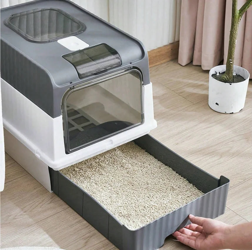 Enclosed Cat Litter Box - XL with Removable Tray & Bag Holder from MotivePets for pet comfort, care and everyday use