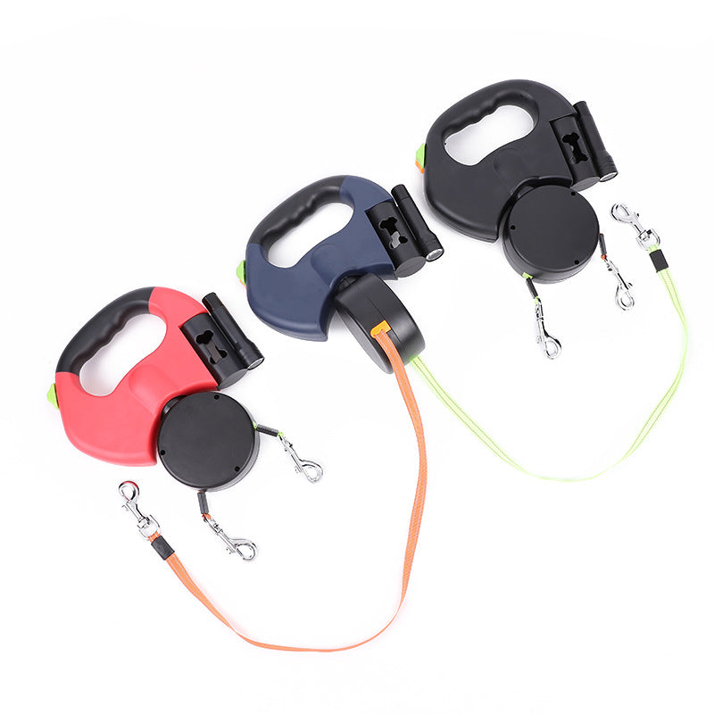 Reflective Dual Retractable Dog Leash with Lights from MotivePets for pet comfort, care and everyday use