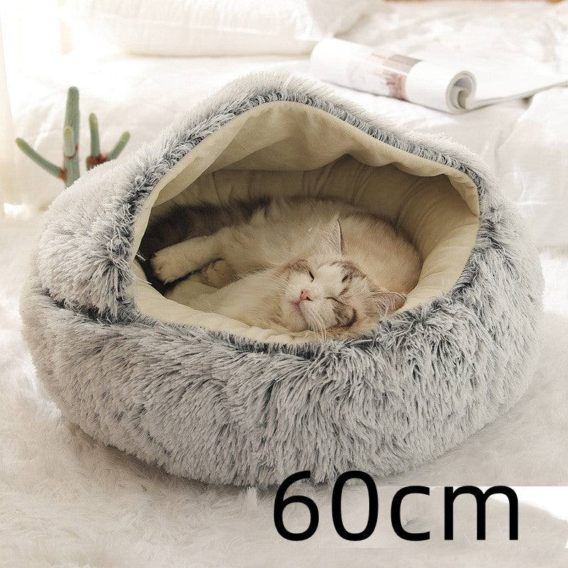 2-in-1 Ultra-Plush Round Cave Bed from MotivePets for pet comfort, care and everyday use