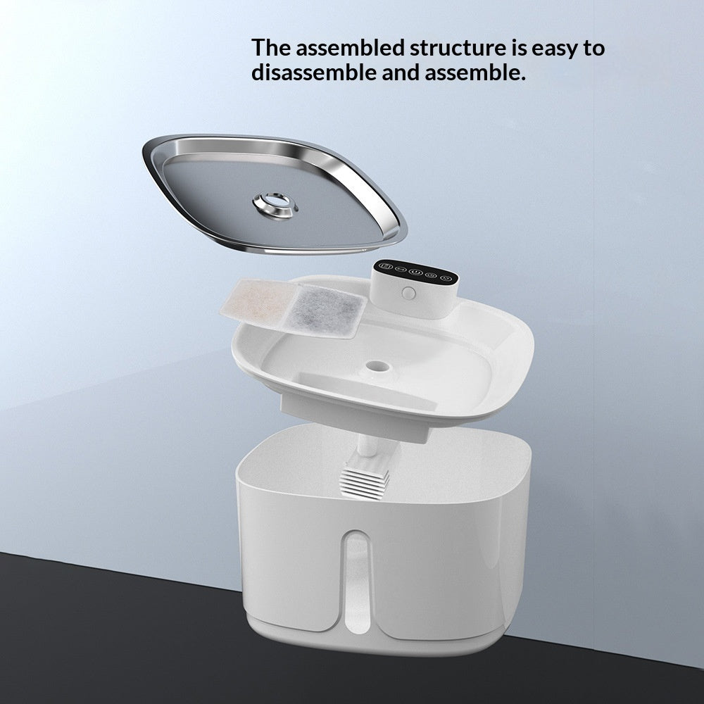 Smart Wireless Stainless Steel Water Fountain from MotivePets for pet comfort, care and everyday use