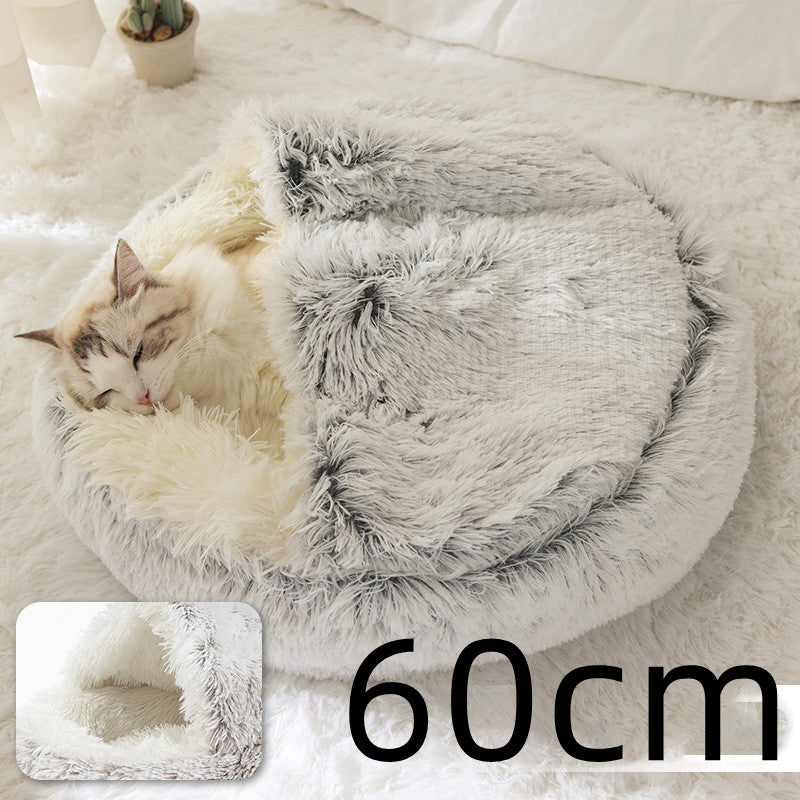 2-in-1 Ultra-Plush Round Cave Bed from MotivePets for pet comfort, care and everyday use