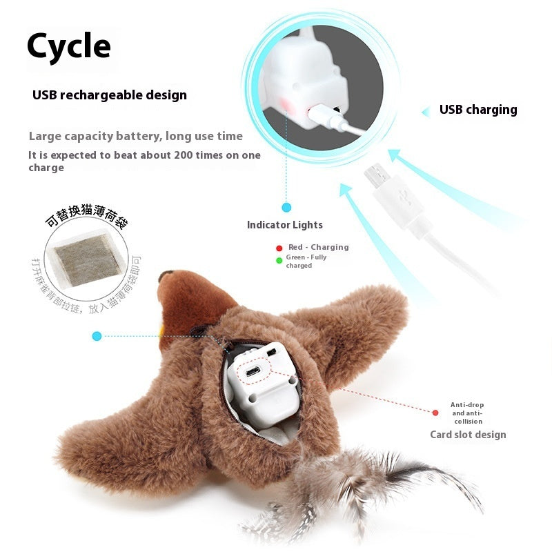 Interactive Flapping Bird Plush Cat Toy from MotivePets for pet comfort, care and everyday use