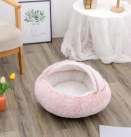 2-in-1 Ultra-Plush Round Cave Bed from MotivePets for pet comfort, care and everyday use