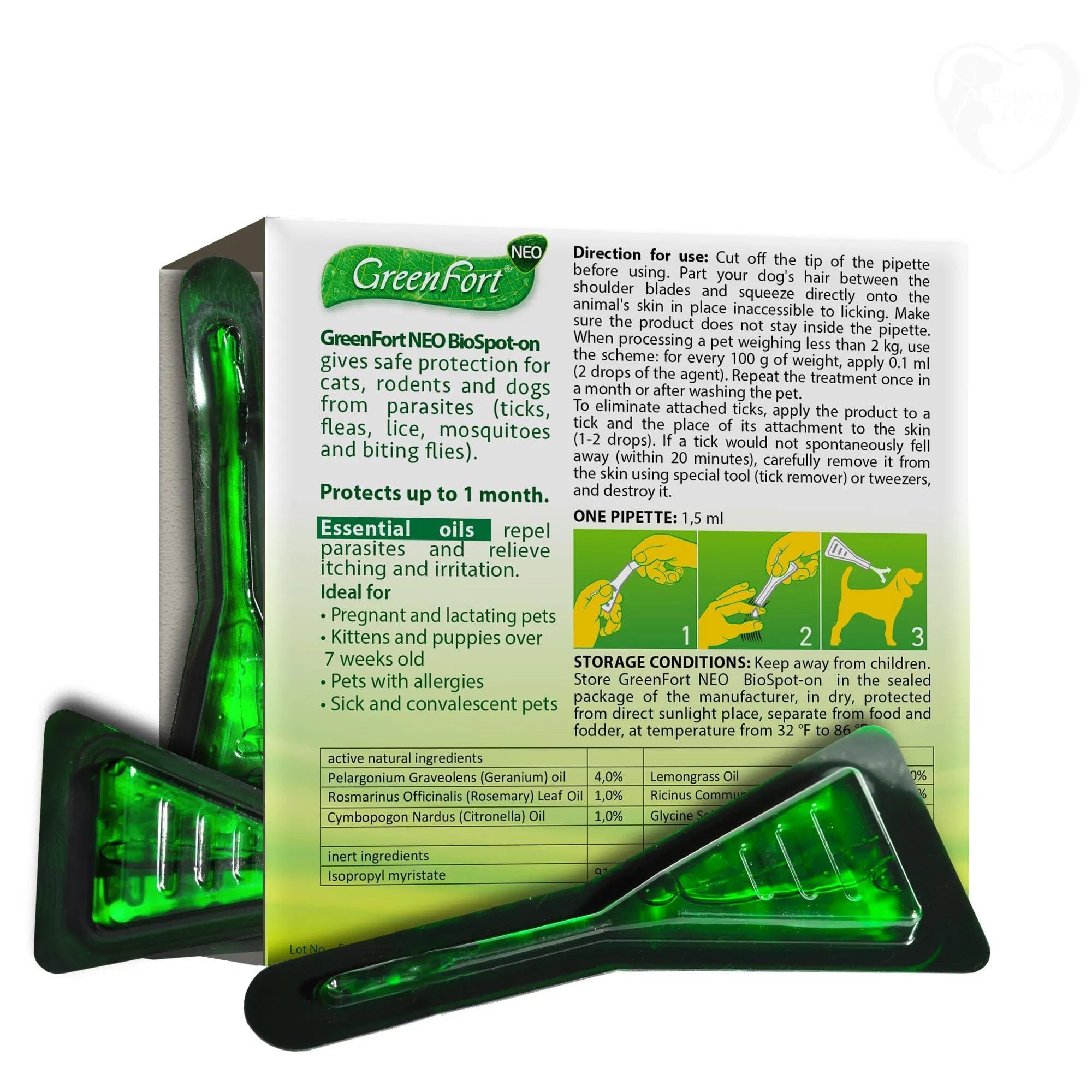 GreenFort NEO Flea & Tick Spot-on from MotivePets for pet comfort, care and everyday use