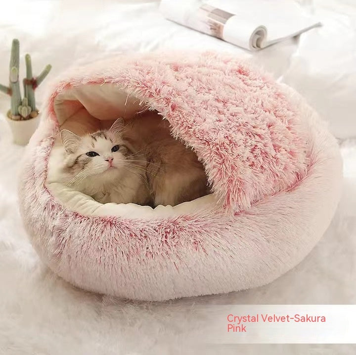 2-in-1 Ultra-Plush Round Cave Bed from MotivePets for pet comfort, care and everyday use