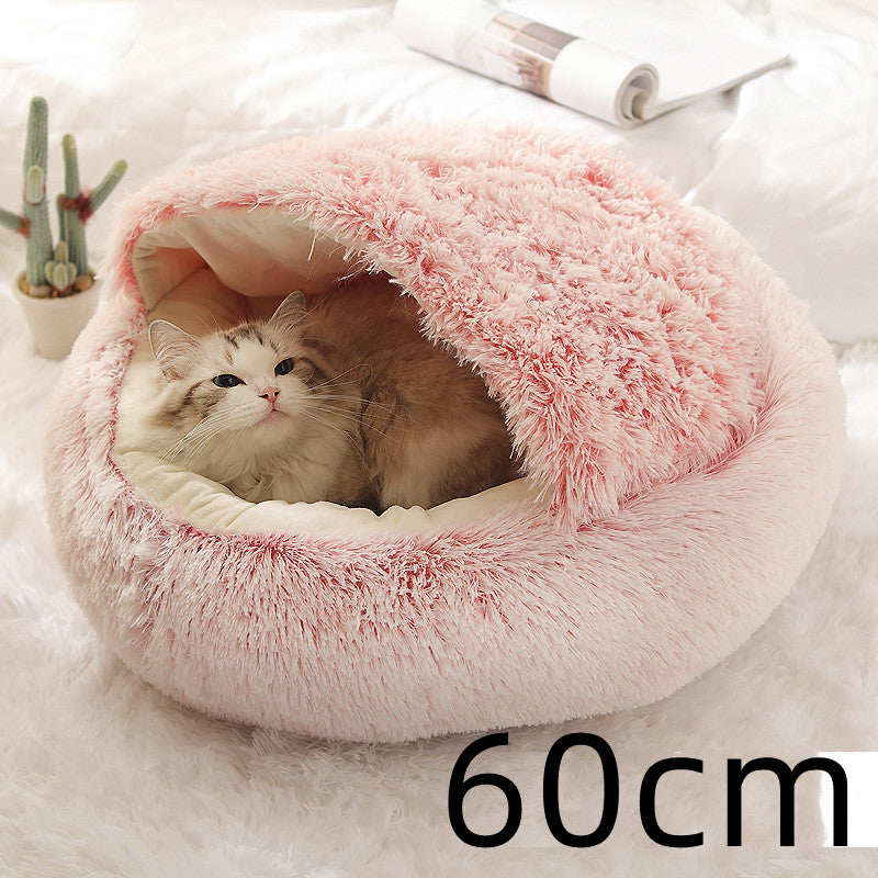 2-in-1 Ultra-Plush Round Cave Bed from MotivePets for pet comfort, care and everyday use