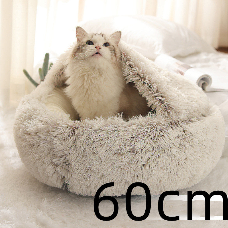 2-in-1 Ultra-Plush Round Cave Bed from MotivePets for pet comfort, care and everyday use