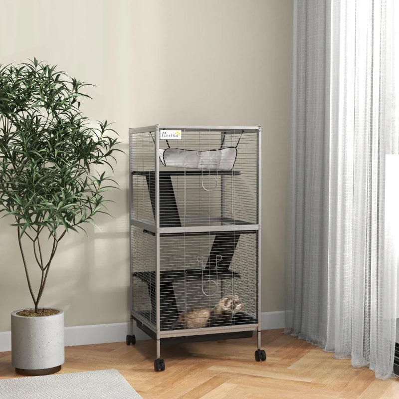 PawHut Rolling Small Animal Cage with Hammock from MotivePets for pet comfort, care and everyday use