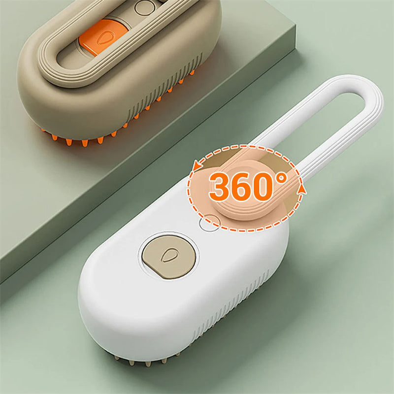 3-in-1 Electric Steamy Pet Brush from MotivePets for pet comfort, care and everyday use