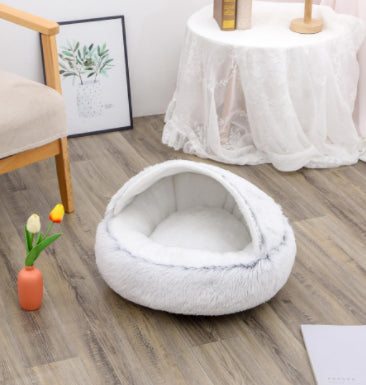 2-in-1 Ultra-Plush Round Cave Bed from MotivePets for pet comfort, care and everyday use