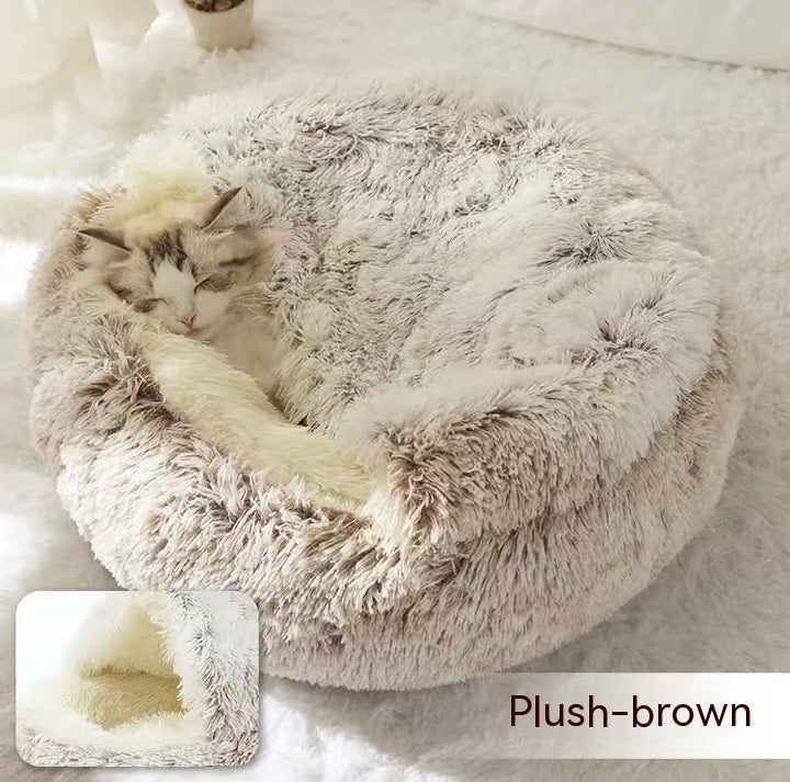 2-in-1 Ultra-Plush Round Cave Bed from MotivePets for pet comfort, care and everyday use