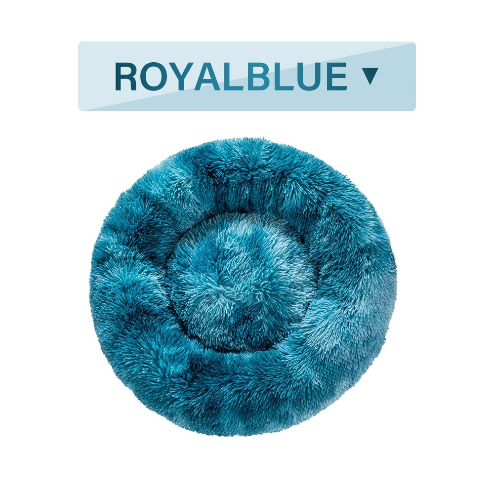 Fluffy Donut Calming Plush Pet Bed from MotivePets for pet comfort, care and everyday use
