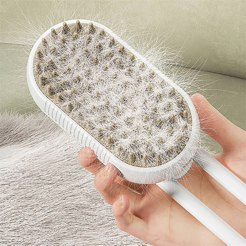 3-in-1 Electric Steamy Pet Brush from MotivePets for pet comfort, care and everyday use