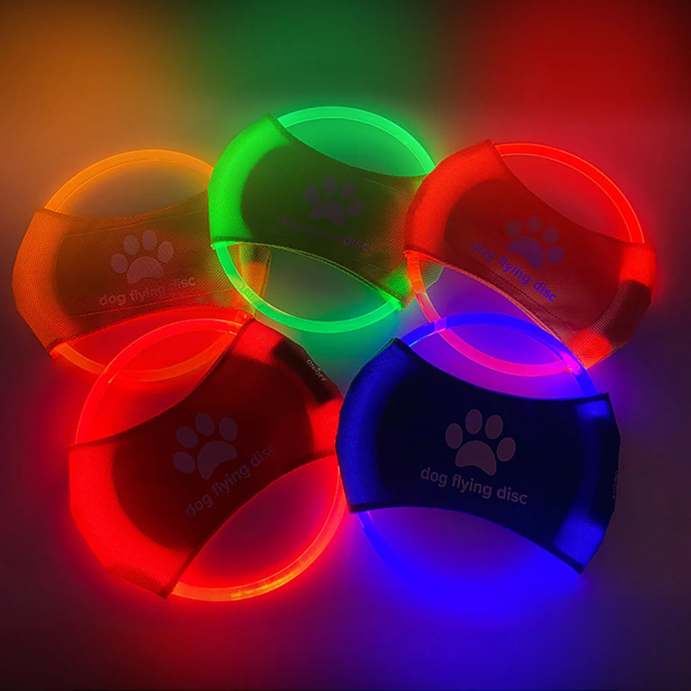 LED Flying Disc for Dogs - Glowing Natural Rubber Frisbee, USB Rechargeable from MotivePets for pet comfort, care and everyday use
